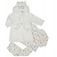 H33583: Baby Hello World Plush Dressing Gown & Pyjama Set (3-24 Months)